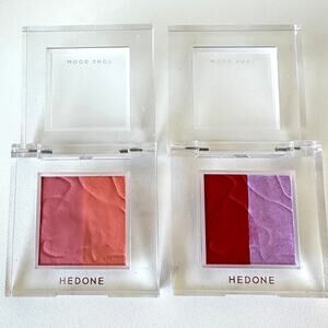 2 x HEDONE Mood Shot Two-Tone Paste Blush Poppy Lilac & Rosy Latte